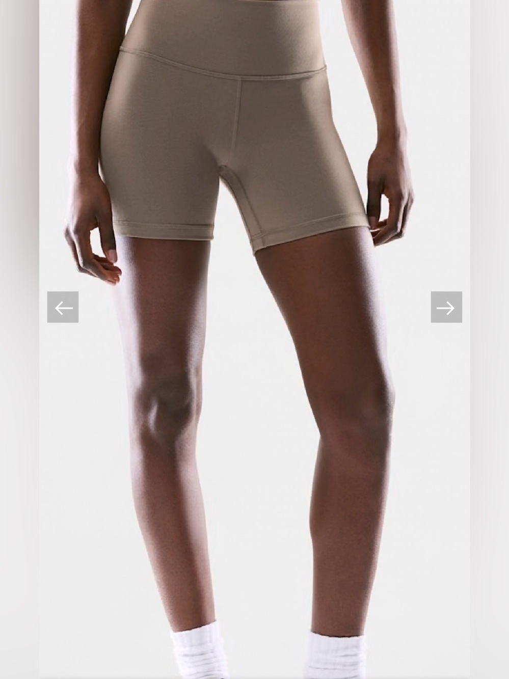 Aritzia TNA Hold It Atmosphere High Rise Bike Shorts - Tan